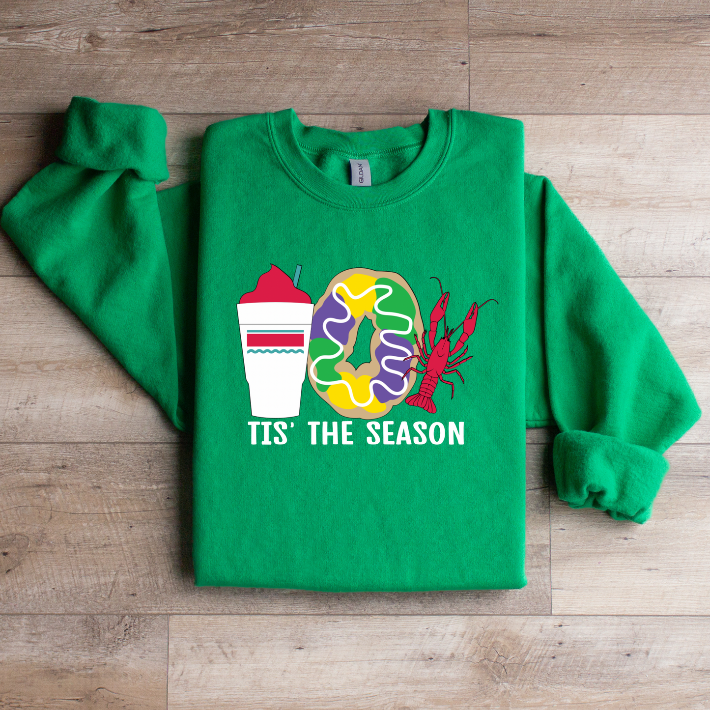 Mardi Gras Sweatshirt | Daiquiri, King Cake, & Crawfish Design | Festive Carnival Pullover | Tis' The Season