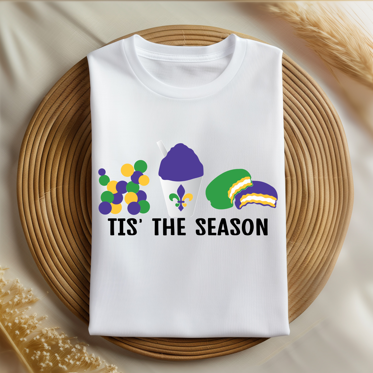 'Tis the Season Mardi Gras Shirt| Bead Dog, Snowball & Moonpies Design