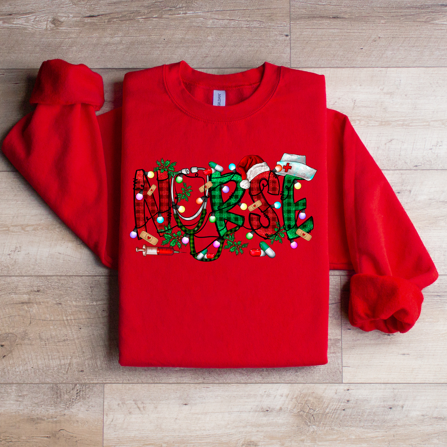 Nurse Christmas Sweatshirt | Festive Holiday Pullover for Healthcare Workers | Cozy Christmas Apparel