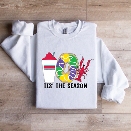 Mardi Gras Sweatshirt | Daiquiri, King Cake, & Crawfish Design | Festive Carnival Pullover | Tis' The Season