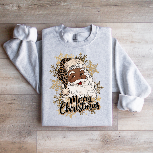 Melanin Santa Claus Sweatshirt | Inclusive Christmas Apparel | Festive Holiday Sweatshirt