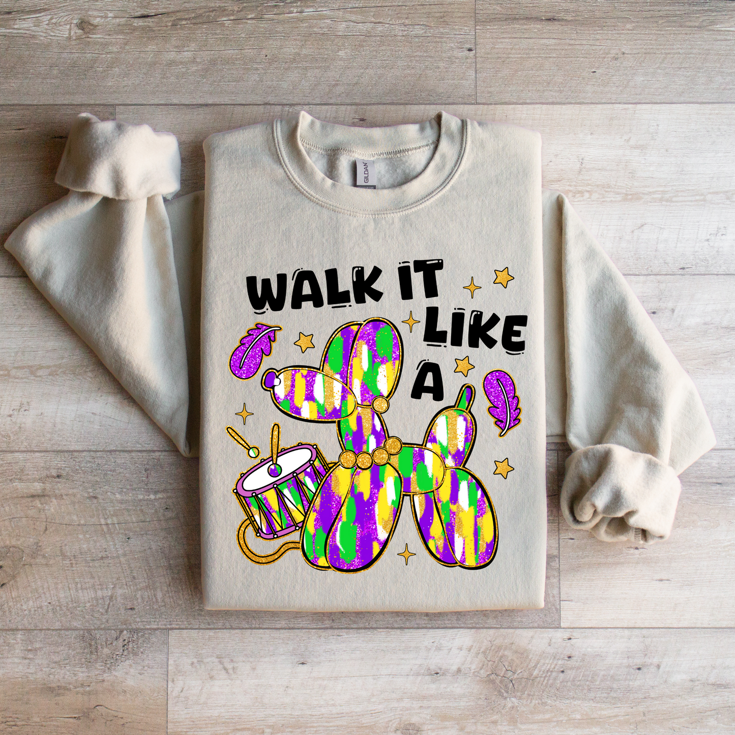 Walk It Like a Dog Mardi Gras Sweatshirt | Funny New Orleans Parade Sweatshirt | Carnival Season Apparel