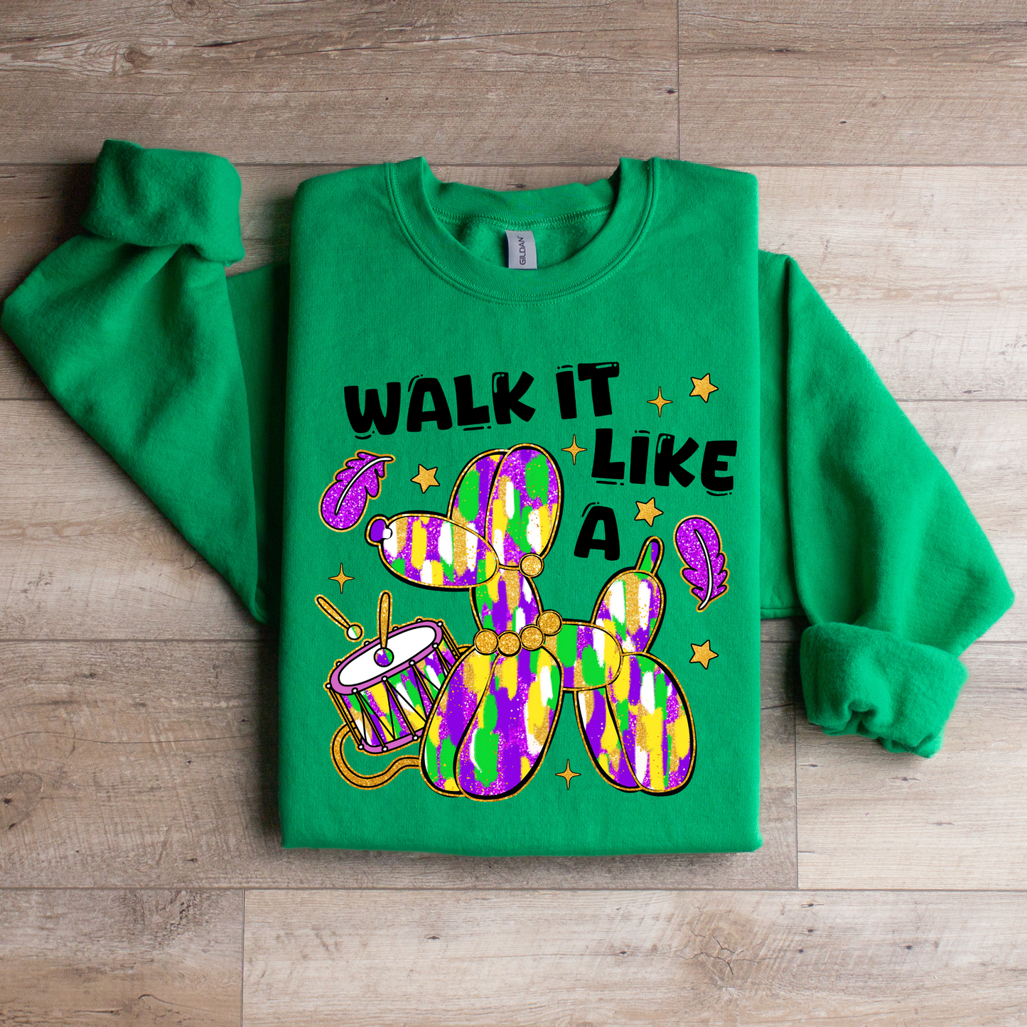 Walk It Like a Dog Mardi Gras Sweatshirt | Funny New Orleans Parade Sweatshirt | Carnival Season Apparel