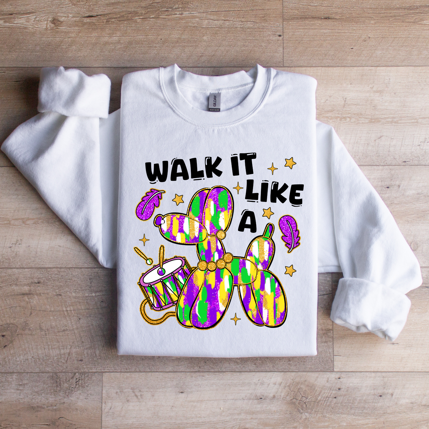 Walk It Like a Dog Mardi Gras Sweatshirt | Funny New Orleans Parade Sweatshirt | Carnival Season Apparel