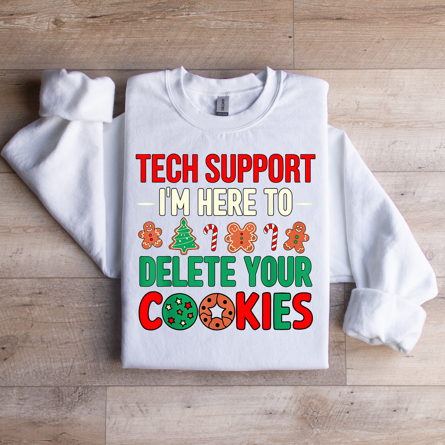 Tech Support Christmas Sweatshirt | Funny Holiday IT Apparel | Festive Geeky Pullover